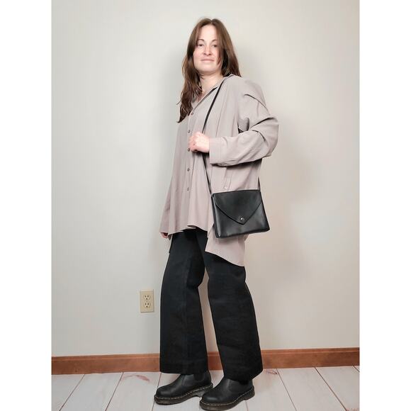 H&M Envelope Crossbody Bag Faux Leather Black - Picture 1 of 12